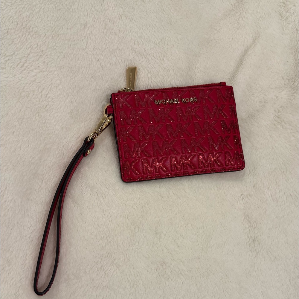Michael Kors Embossed Red Wristlet